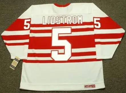 NICKLAS LIDSTROM Detroit Red Wings 1992 CCM Vintage Throwback NHL Hockey Jersey 