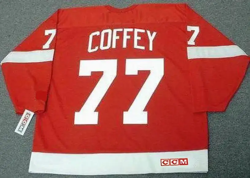 PAUL COFFEY Detroit Red Wings 1995 Away CCM Throwback NHL Hockey Jersey 