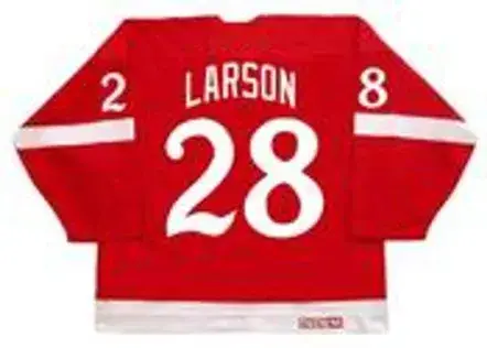 REED LARSON Detroit Red Wings 1982 CCM Vintage Throwback NHL Hockey Jersey 