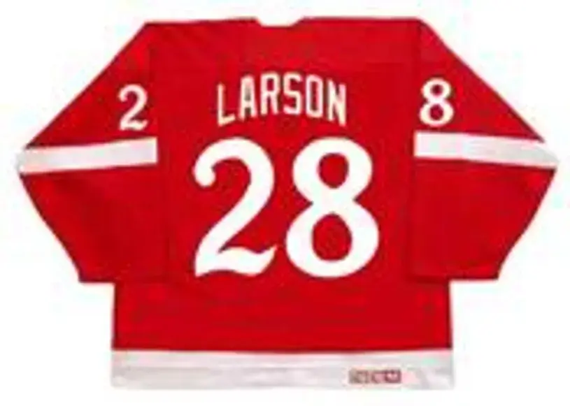 REED LARSON Detroit Red Wings 1982 CCM Vintage Throwback NHL Hockey Jersey 