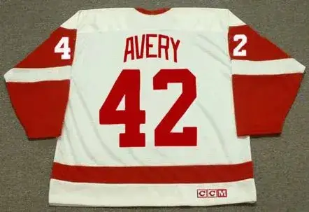 SEAN AVERY Detroit Red Wings 2002 Home CCM Throwback NHL Hockey Jersey 