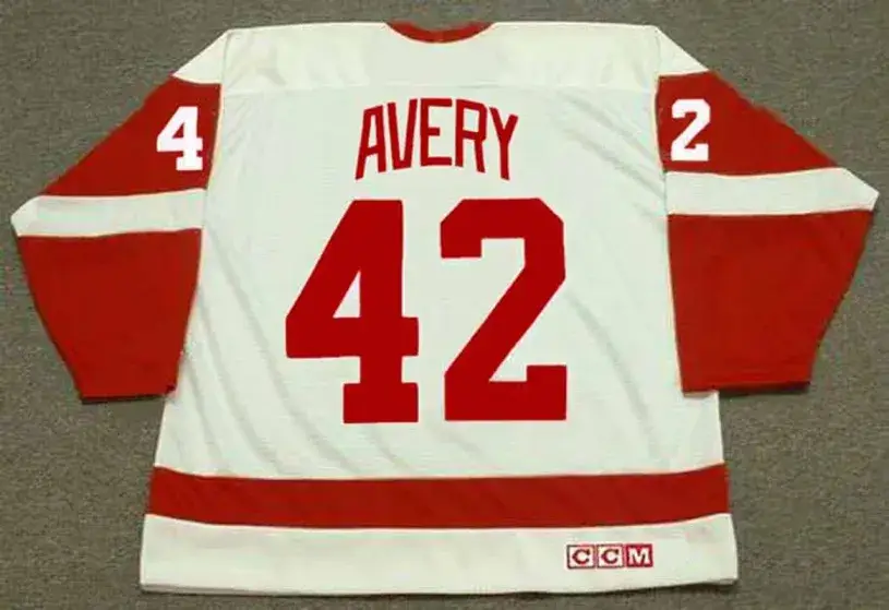 SEAN AVERY Detroit Red Wings 2002 Home CCM Throwback NHL Hockey Jersey 