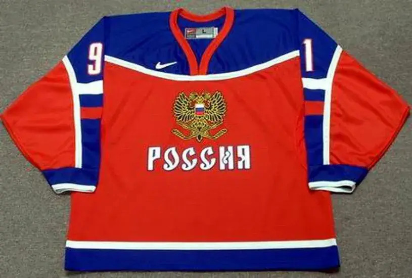 SERGEI FEDOROV 2002 Team Russia Nike Olympic Throwback Hockey Jersey