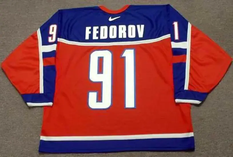 SERGEI FEDOROV 2002 Team Russia Nike Olympic Throwback Hockey Jersey 