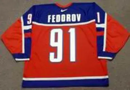 SERGEI FEDOROV 2002 Team Russia Nike Olympic Throwback Hockey Jersey 