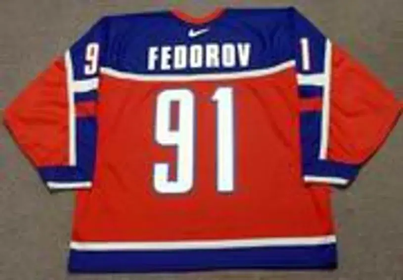 SERGEI FEDOROV 2002 Team Russia Nike Olympic Throwback Hockey Jersey 