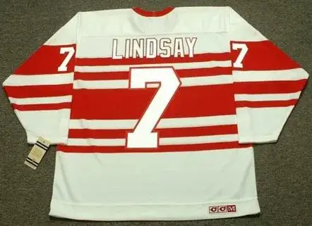 TED LINDSAY Detroit Red Wings 1940’s CCM Vintage Hockey Jersey 