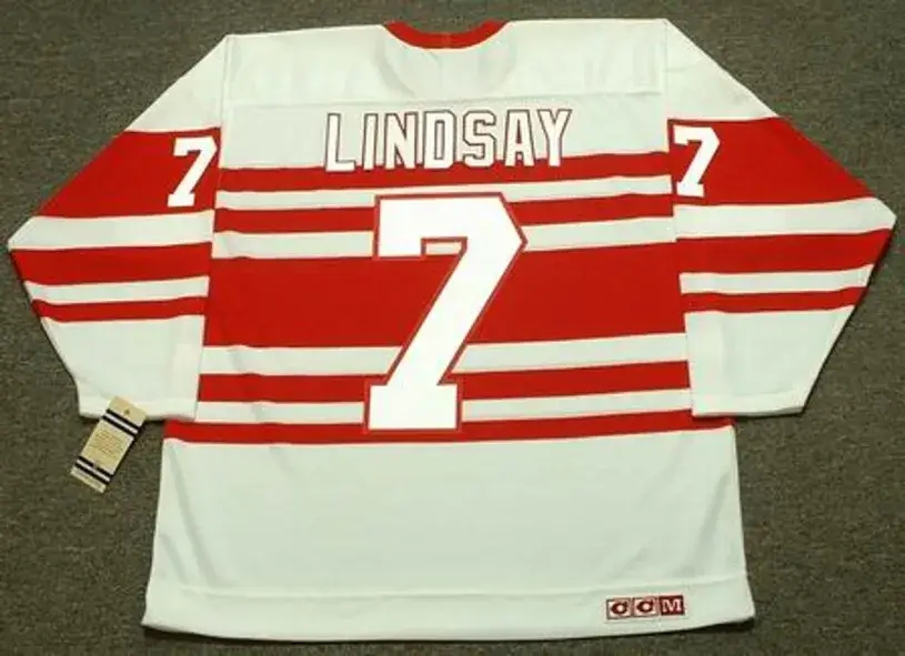 TED LINDSAY Detroit Red Wings 1940’s CCM Vintage Hockey Jersey 