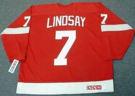 TED LINDSAY Detroit Red Wings 1950’s Home CCM Throwback NHL Hockey Jersey 