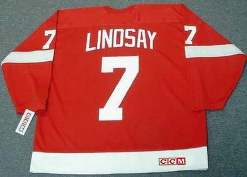 TED LINDSAY Detroit Red Wings 1950’s Home CCM Throwback NHL Hockey Jersey 