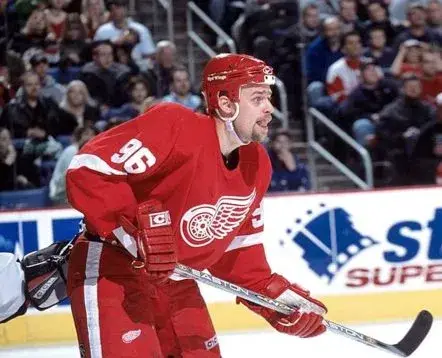 TOMAS HOLMSTROM Detroit Red Wings 2002 Away CCM Throwback NHL Hockey Jersey 