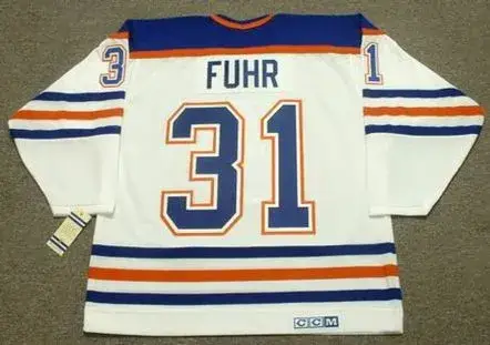 GRANT FUHR Edmonton Oilers 1987 CCM Vintage Throwback Home NHL Jersey 