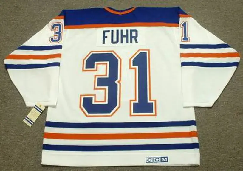 GRANT FUHR Edmonton Oilers 1987 CCM Vintage Throwback Home NHL Jersey 