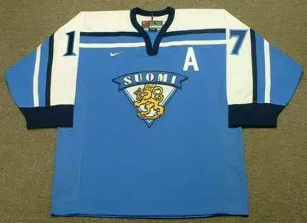 JARI KURRI 1998 Team Finland Nike Olympic Throwback Hockey Jersey