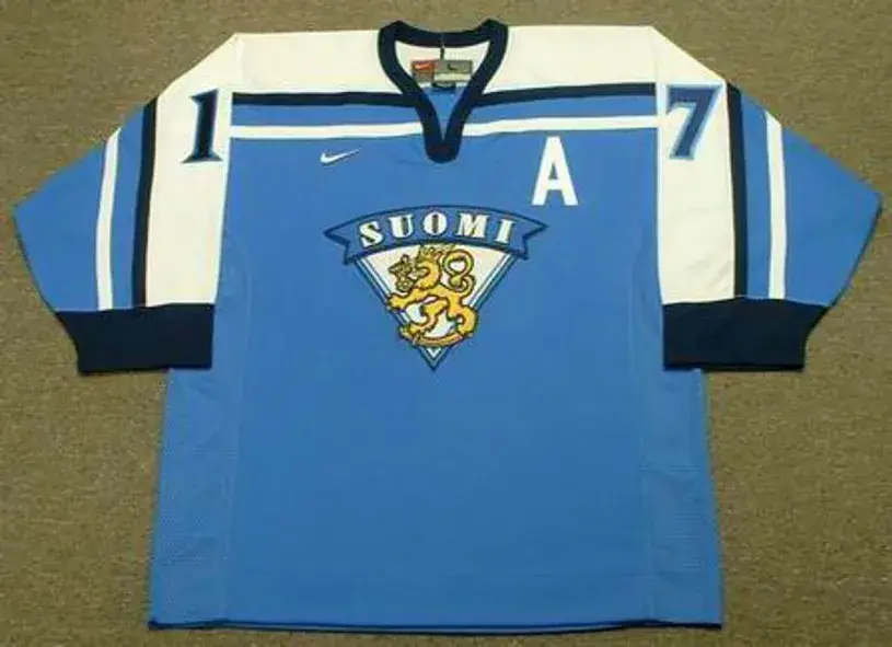 JARI KURRI 1998 Team Finland Nike Olympic Throwback Hockey Jersey