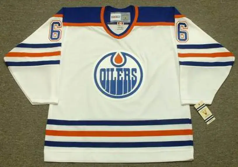 JEFF BEUKEBOOM Edmonton Oilers 1987 CCM Vintage Throwback Home NHL Jersey
