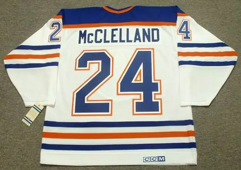 KEVIN McCLELLAND Edmonton Oilers 1987 CCM Vintage Throwback Home NHL Jersey 