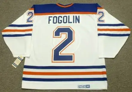 LEE FOGOLIN Edmonton Oilers 1982 CCM Vintage Throwback Home NHL Jersey 