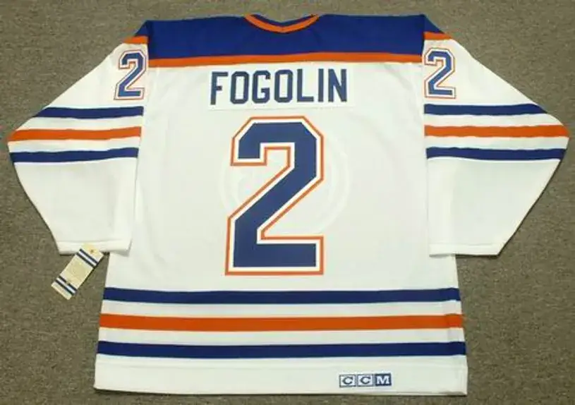 LEE FOGOLIN Edmonton Oilers 1982 CCM Vintage Throwback Home NHL Jersey 