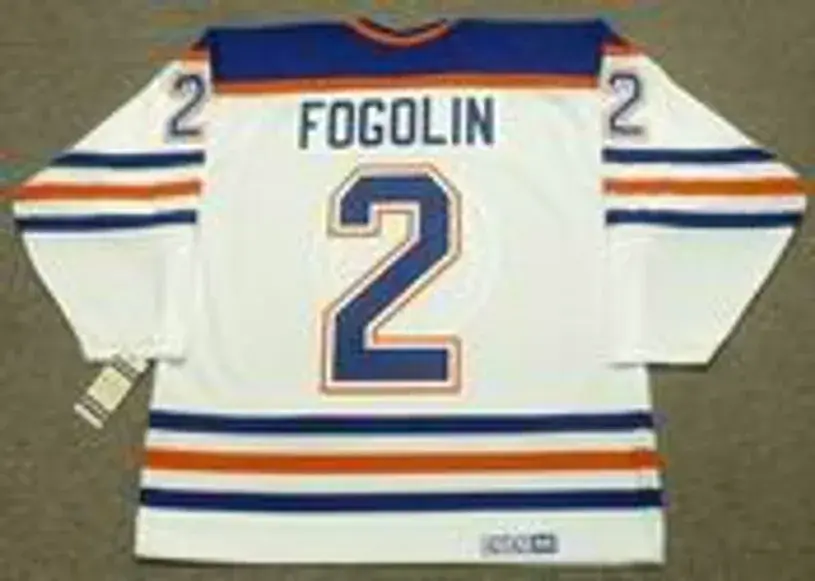 LEE FOGOLIN Edmonton Oilers 1982 CCM Vintage Throwback Home NHL Jersey 