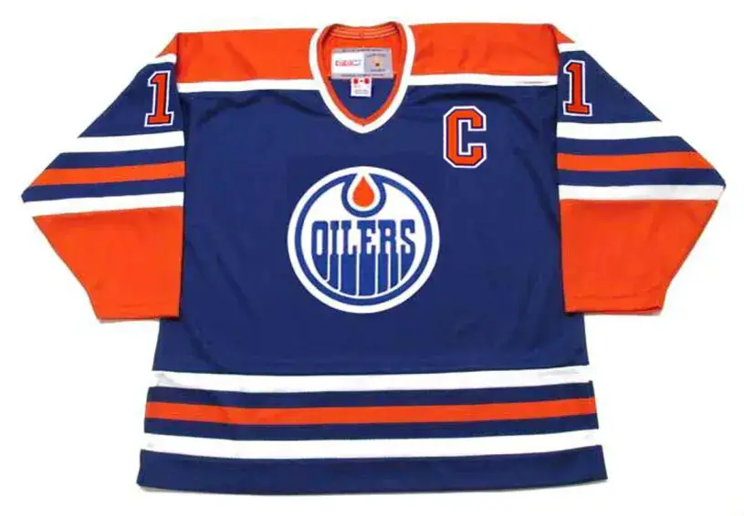 MARK MESSIER Edmonton Oilers 1990 CCM Vintage Throwback Away NHL Hockey Jersey