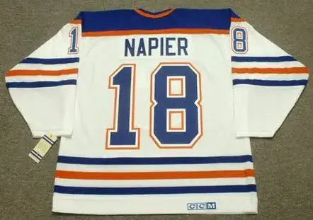 MARK NAPIER Edmonton Oilers 1985 CCM Vintage Throwback Home NHL Jersey 