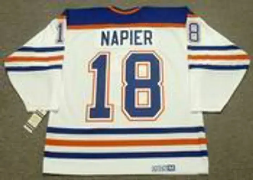 MARK NAPIER Edmonton Oilers 1985 CCM Vintage Throwback Home NHL Jersey 