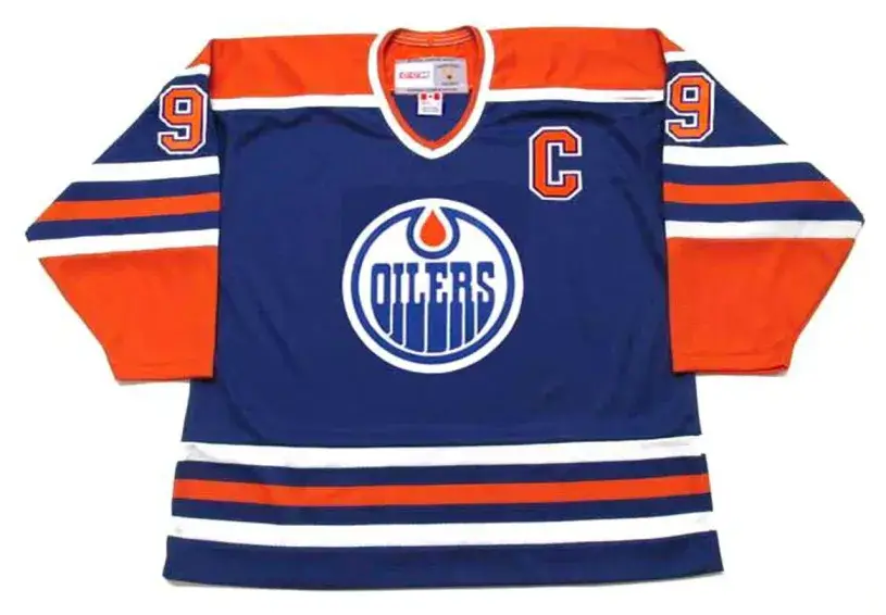 WAYNE GRETZKY Edmonton Oilers 1987 Away CCM NHL Vintage Throwback Jersey