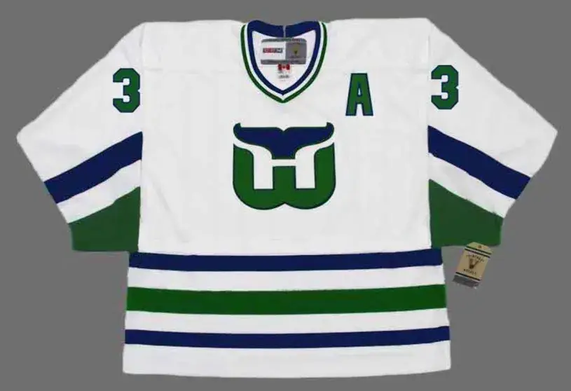 JOEL QUENNEVILLE Hartford Whalers 1986 Home CCM NHL Vintage Throwback Jersey