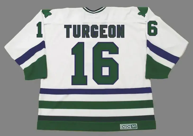 SYLVAIN TURGEON Hartford Whalers 1984 Home CCM NHL Vintage Throwback Jersey 