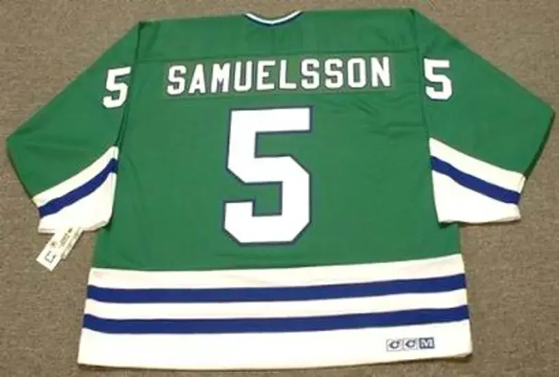ULF SAMUELSSON Hartford Whalers 1989 CCM Throwback Away NHL Hockey Jersey 