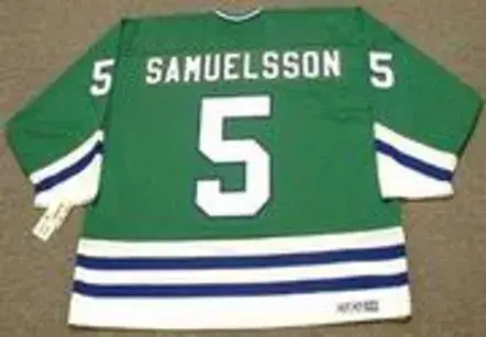 ULF SAMUELSSON Hartford Whalers 1989 CCM Throwback Away NHL Hockey Jersey 