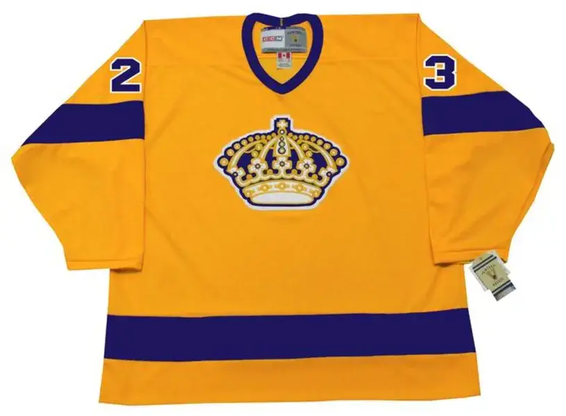 EDDIE SHACK Los Angeles Kings 1970 CCM Vintage Throwback Home NHL Jersey