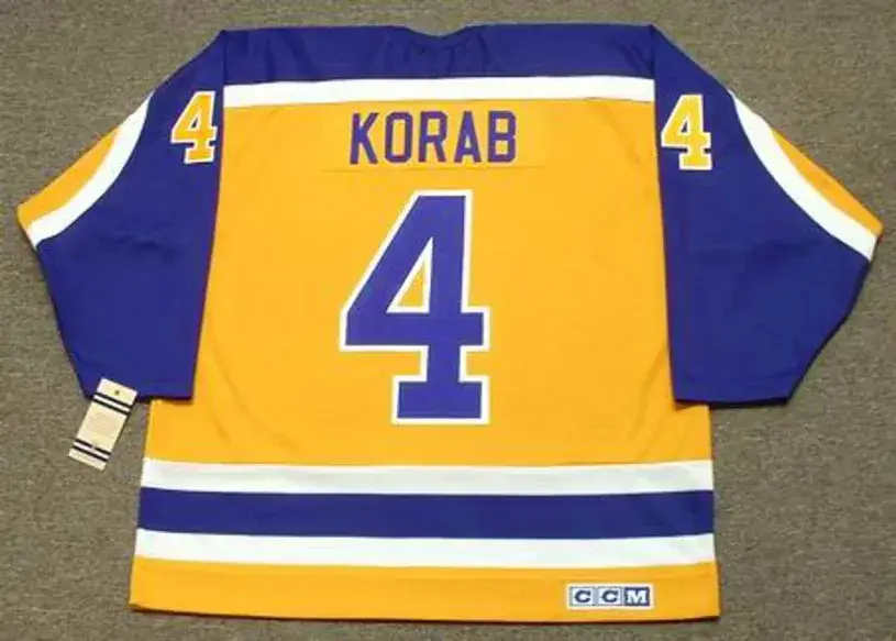 JERRY KORAB Los Angeles Kings 1982 CCM Vintage Throwback NHL Hockey Jersey 