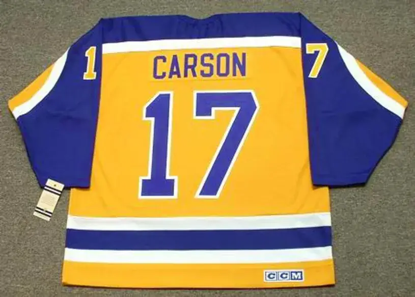 JIMMY CARSON Los Angeles Kings 1987 CCM Vintage Throwback NHL Hockey Jersey 