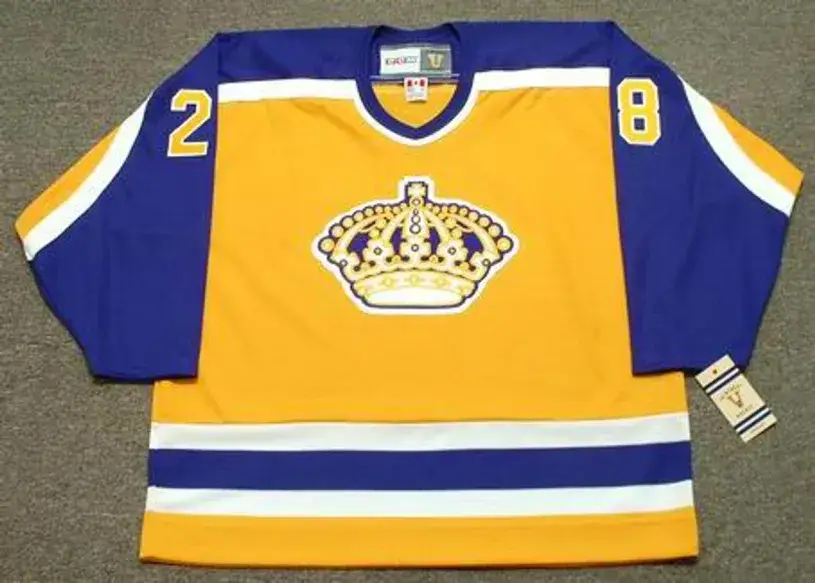 STEVE DUCHESNE Los Angeles Kings 1987 CCM Vintage Throwback NHL Hockey Jersey