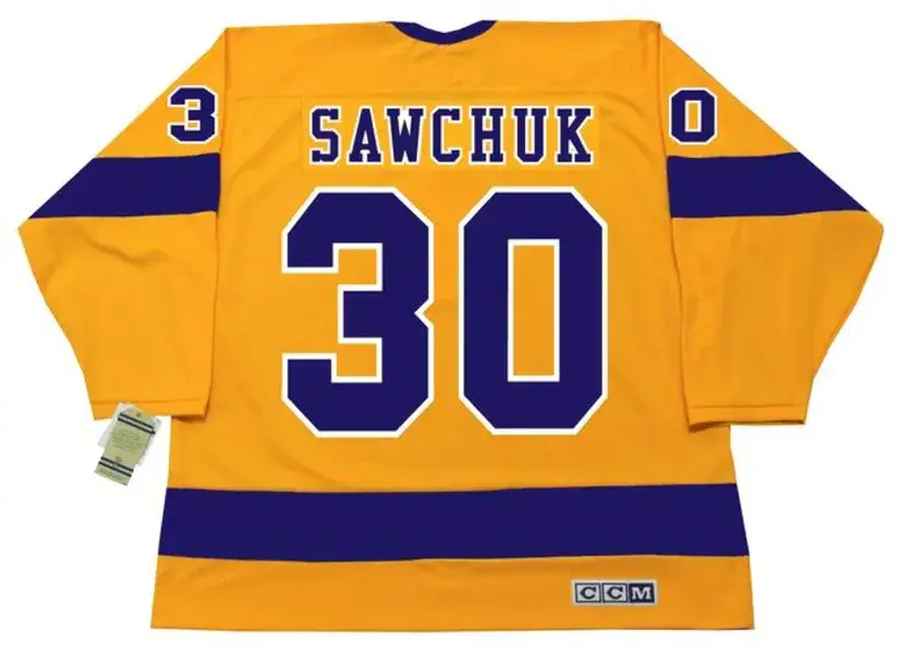 TERRY SAWCHUK Los Angeles Kings 1967 CCM Vintage Throwback Home NHL Jersey 