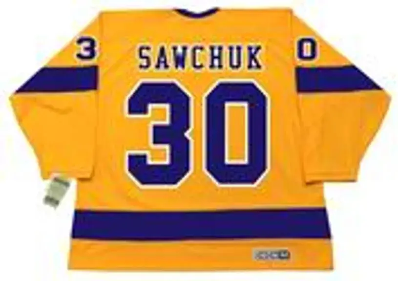 TERRY SAWCHUK Los Angeles Kings 1967 CCM Vintage Throwback Home NHL Jersey 