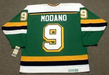 MIKE MODANO Minnesota North Stars 1991 Away CCM NHL Vintage Throwback Jersey 