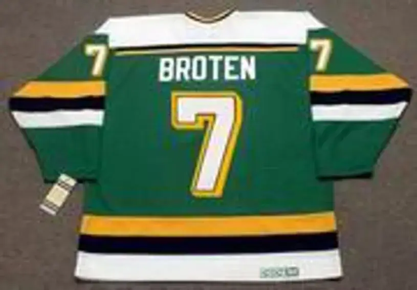 NEAL BROTEN Minnesota North Stars 1989 Away CCM NHL Vintage Throwback Jersey 