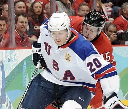 RYAN SUTER 2010 USA Nike Olympic Throwback Hockey Jersey 