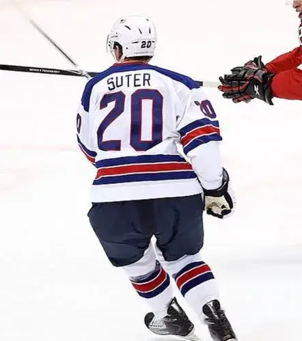 RYAN SUTER 2010 USA Nike Olympic Throwback Hockey Jersey 