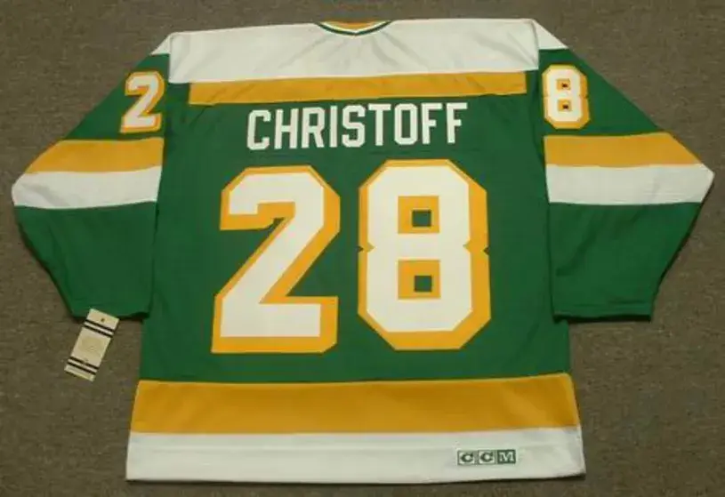 STEVE CHRISTOFF Minnesota North Stars 1981 CCM Vintage Throwback NHL Jersey 