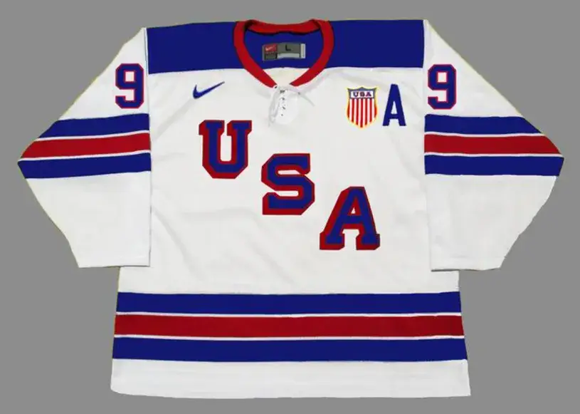 ZACH PARISE 2010 USA Nike Olympic Throwback Hockey Jersey