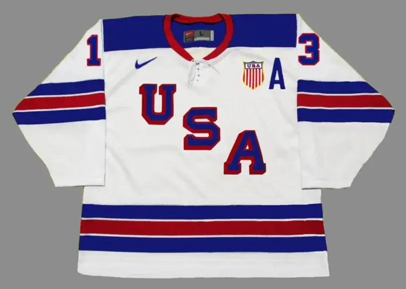 COLE CAUFIELD 2020 USA Nike Throwback Hockey Jersey