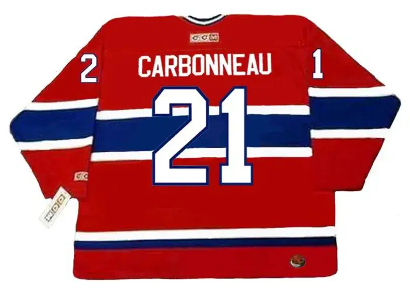 GUY CARBONNEAU Montreal Canadiens 1993 Away CCM Throwback NHL Hockey Jersey 