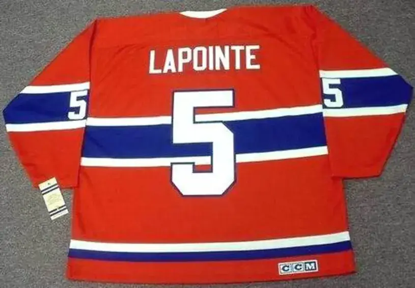 GUY LAPOINTE Montreal Canadiens 1971 CCM Vintage Throwback NHL Hockey Jersey 