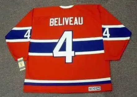 JEAN BELIVEAU Montreal Canadiens 1968 Home CCM NHL Throwback Hockey Jersey 