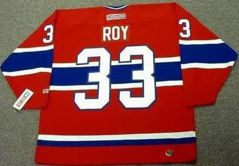 PATRICK ROY Montreal Canadiens 1993 Away CCM Throwback NHL Hockey Jersey 