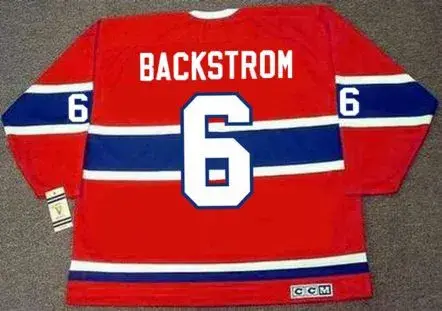 RALPH BACKSTROM Montreal Canadiens 1965 Home CCM Throwback NHL Hockey Jersey 